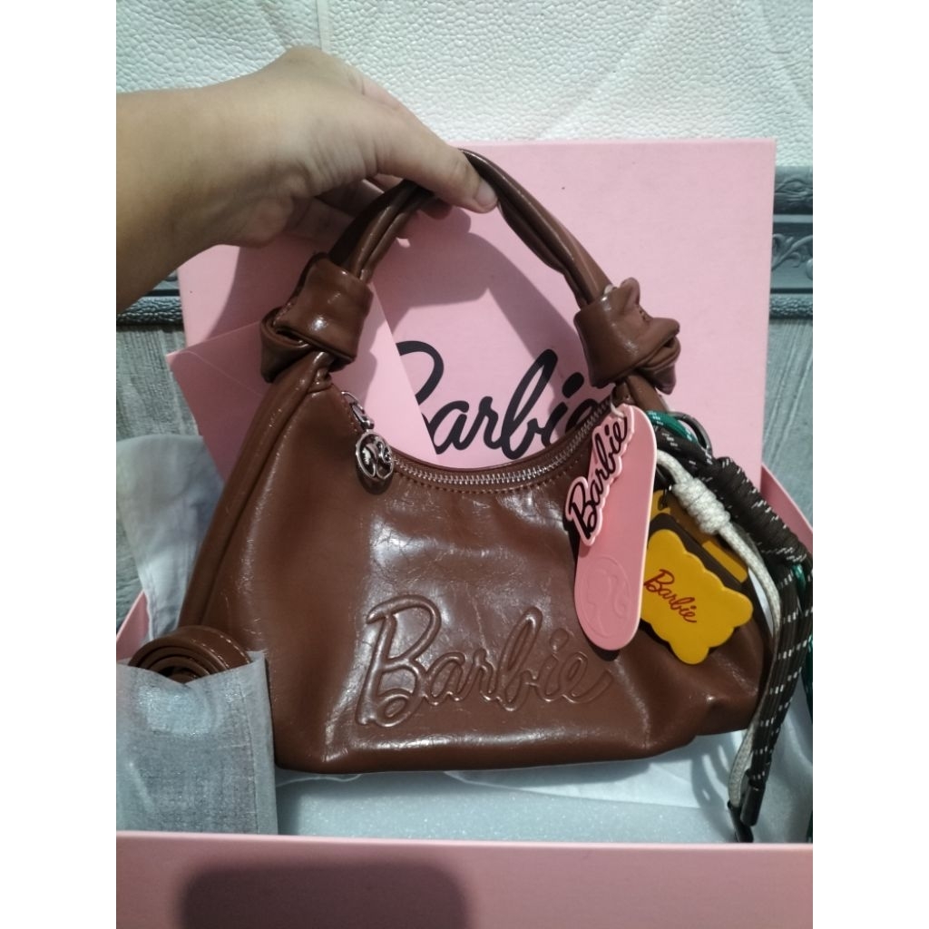 Barbie Mini Leather Bag Brown NEW - Tas Barbie Kulas
