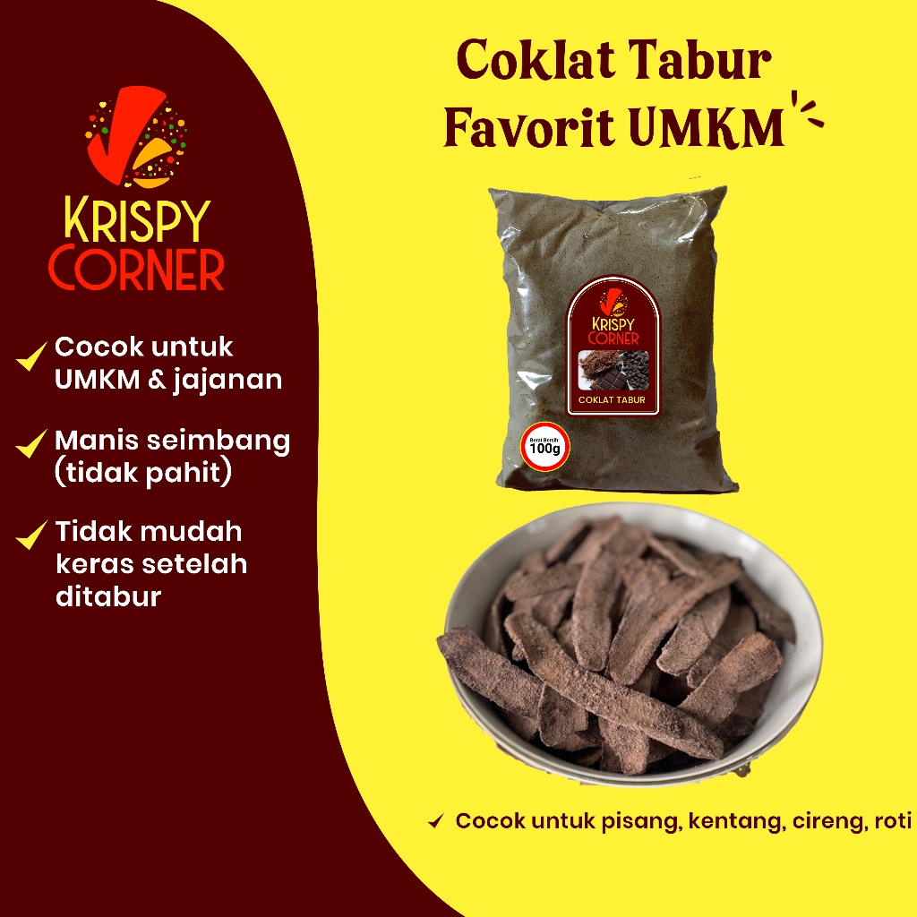 BUMBU TABUR COKLAT MANIS / BUBUK TABUR COKELAT CHOCOLATE KRIPIK PISANG 100Gr