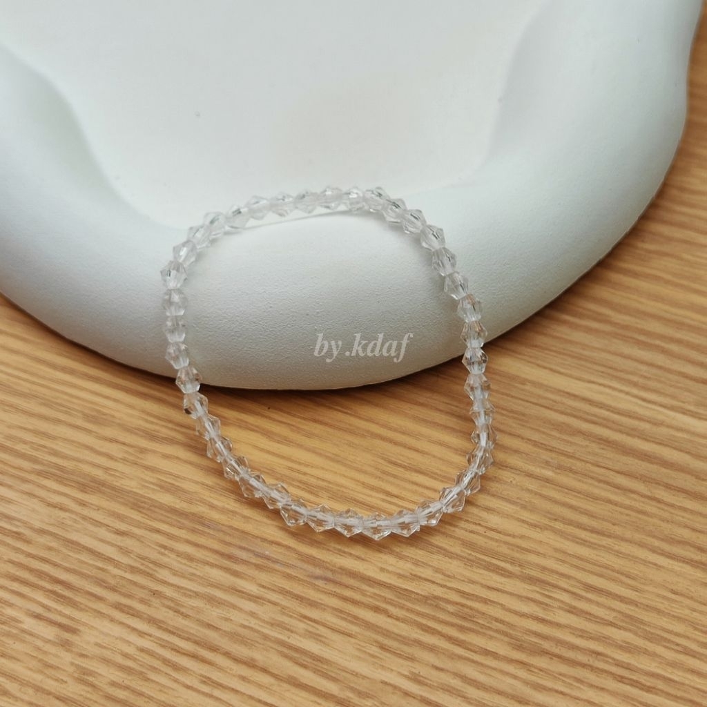 [KDAF GALLERY] Gelang Kristal Bening-Gelang Manik 3mm