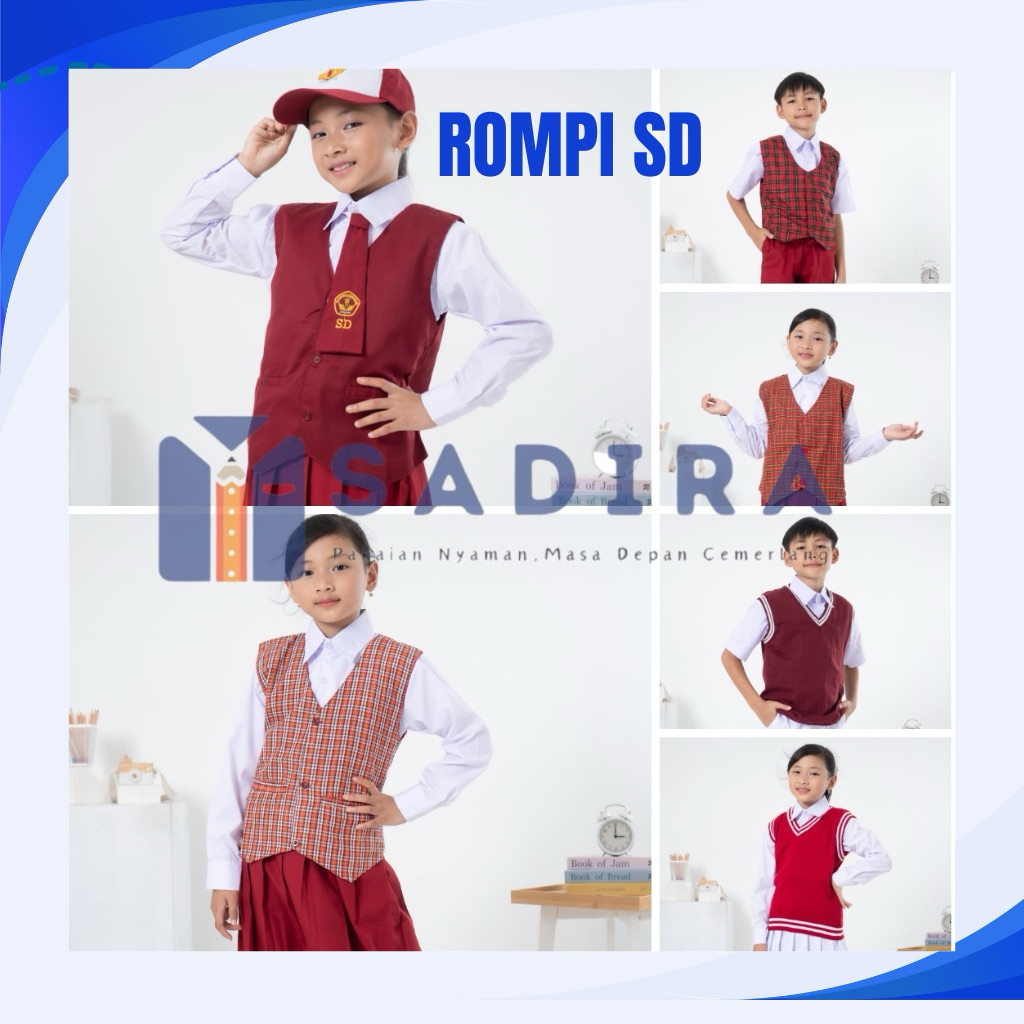 ROMPI / VEST SD RAJUT, POLOS, KOTAK-KOTAK