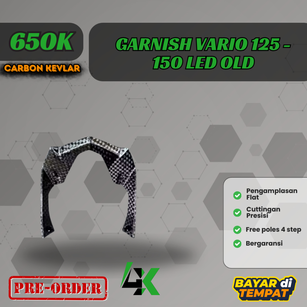 Garnish Vario 125/150 Led Old Carbon kevlar/ karbon fiber