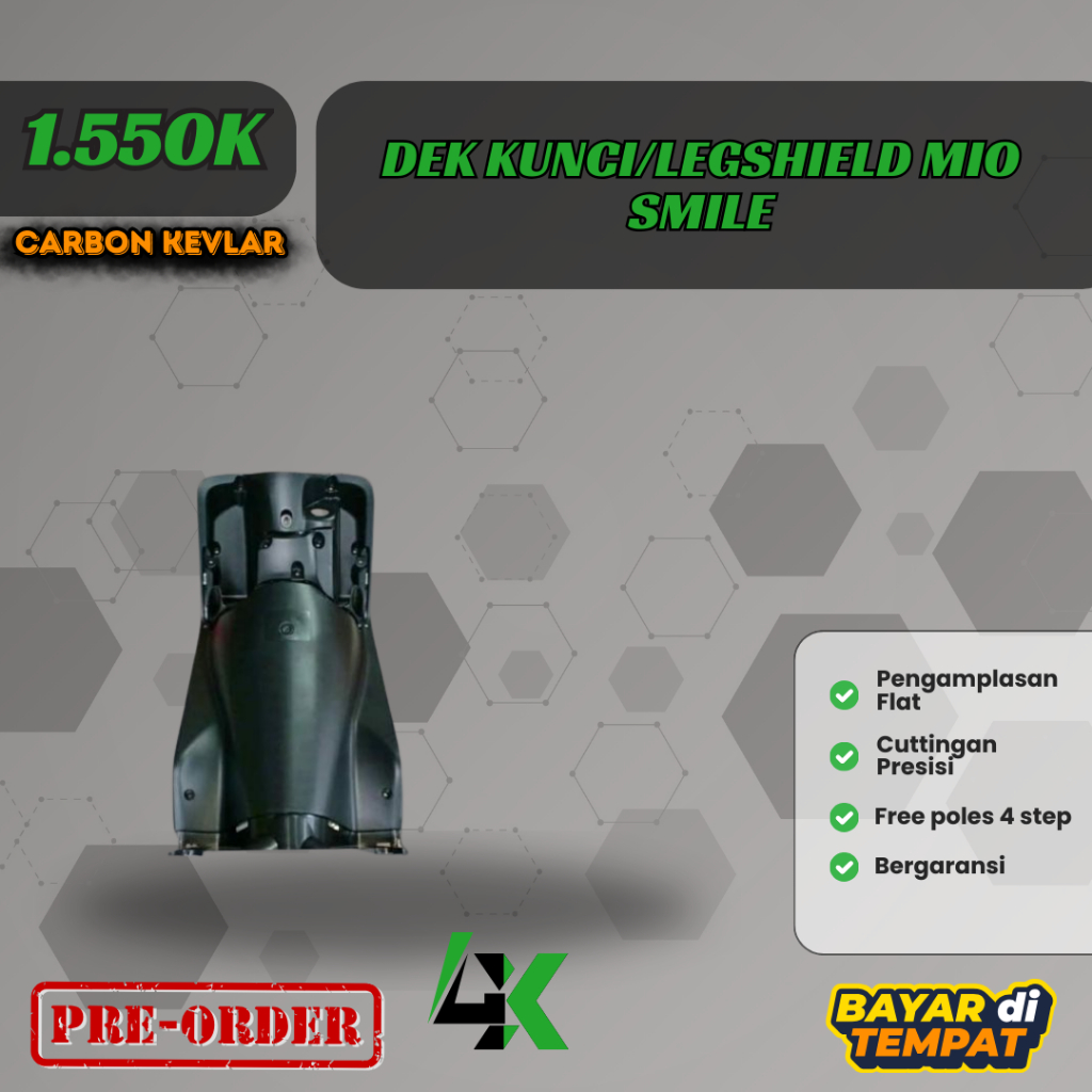 Dek Kunci/Legshield Mio Smile Carbon Kevlar / Karbon Fiber