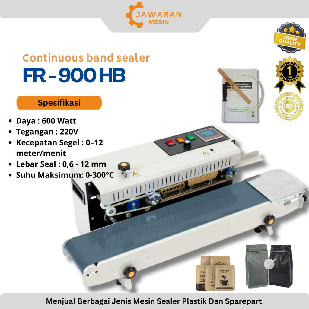 Mesin sealer otomatis ( Continuous band sealer ) Segel plastik / Horizontal || COD