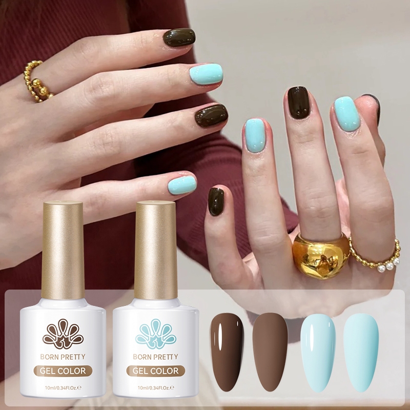 BORN PRETTTY nail gel polish 1 SET/2 PCS kutek gel 10ml base coat kikir kuku nail art kuku palsu kak