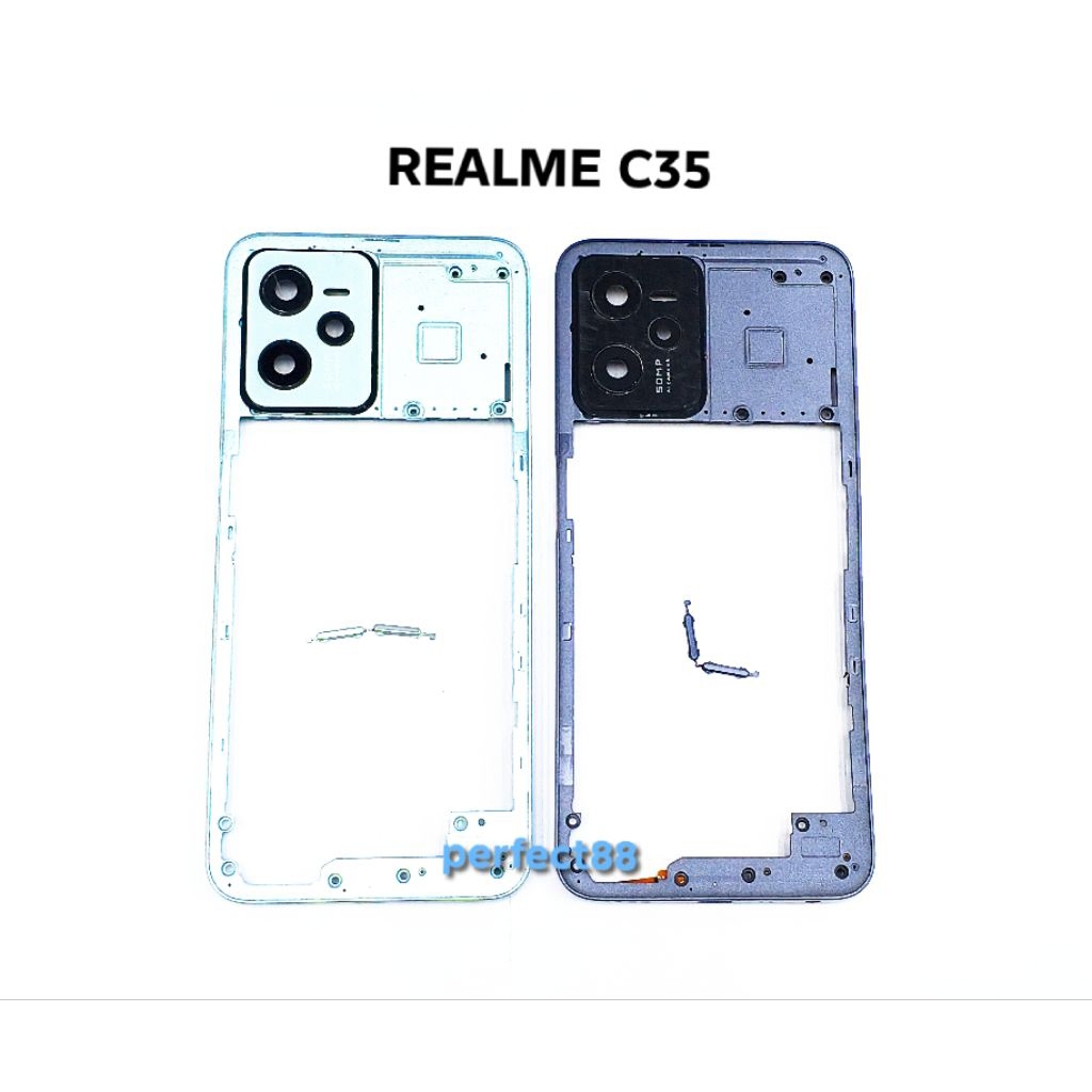 BAZEL REALME C35 - C 35 - BEZEL - BAZZEL - TULANG TENGAH - TUTUP MESIN