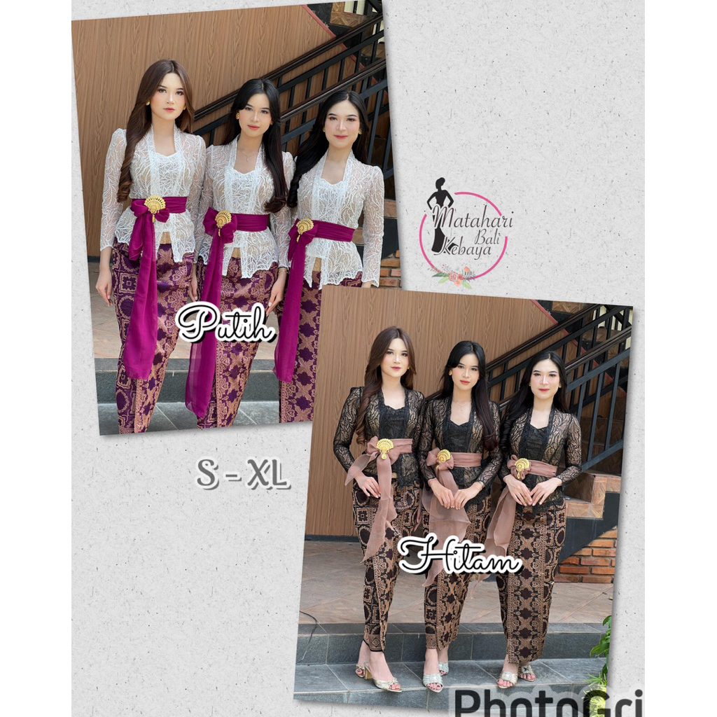 KEBAYA BROKAT TILE BORDIR MOTIF DAUN