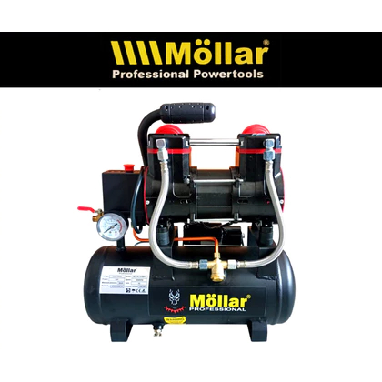 MOLLAR Mesin Kompresor Silent Air 1HP 10 Liter 750 Watt MLR-AC1510BP-R/ Mollar Silent Air Compressor