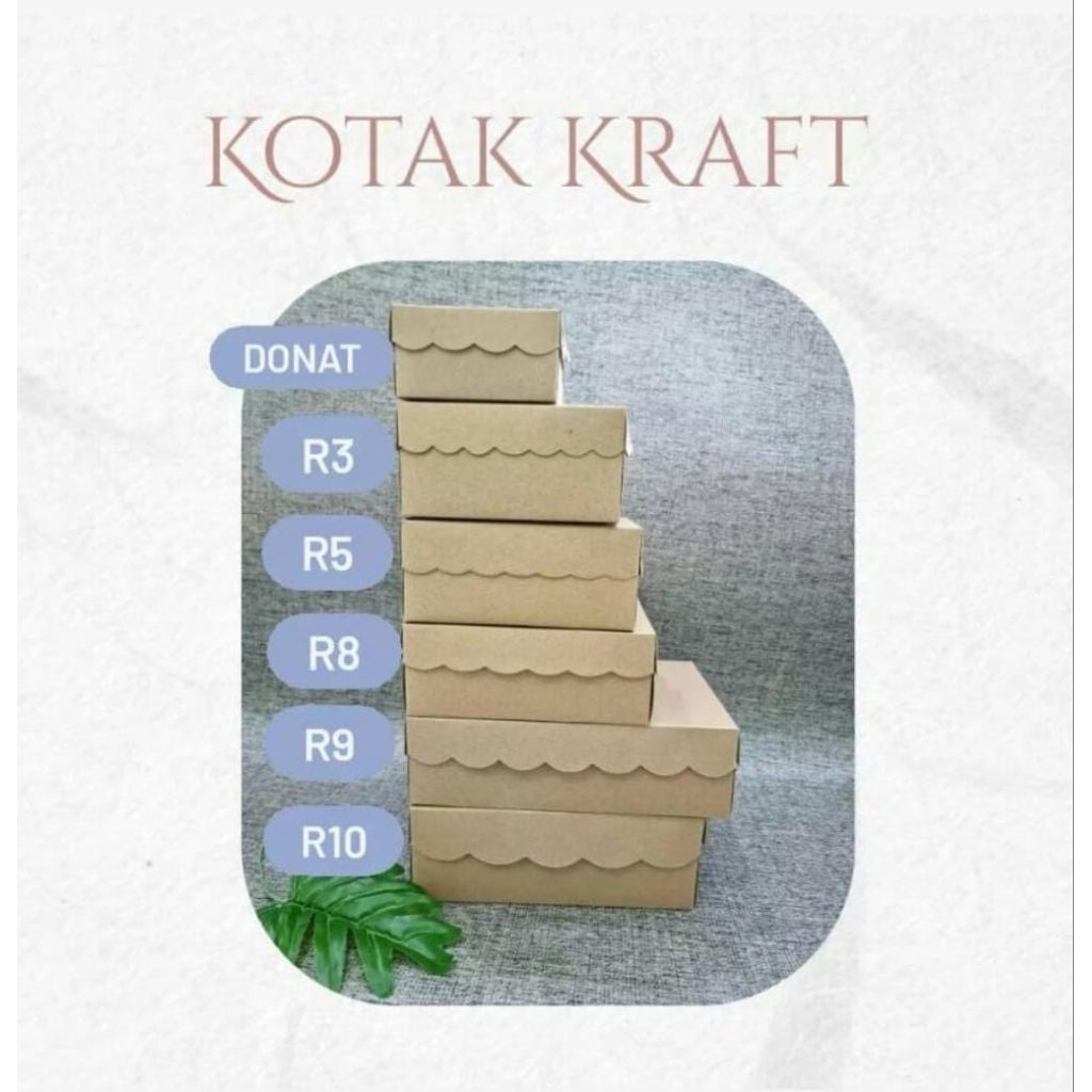 Kotak Nasi / Snack Dus Kraft Polos / Coklat isi 100pcs