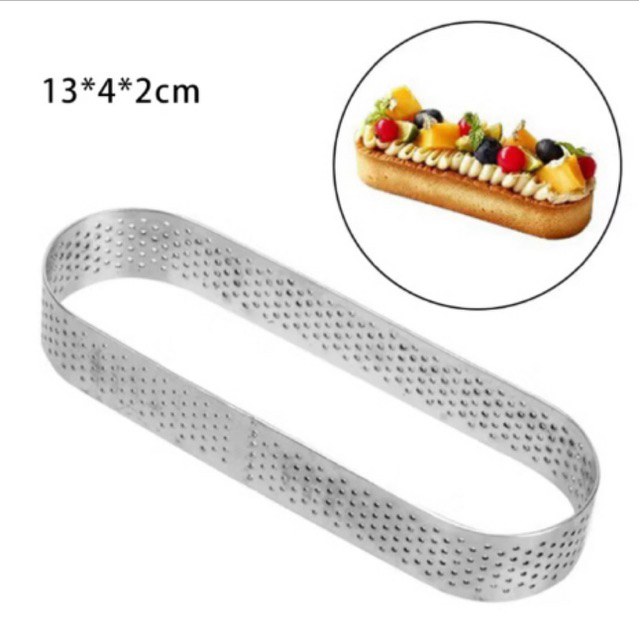 Cake Ring Mold Perforated Pie Ring Oval Bulat Kotak Persegipanjang Pie Perforated Stainless Steel