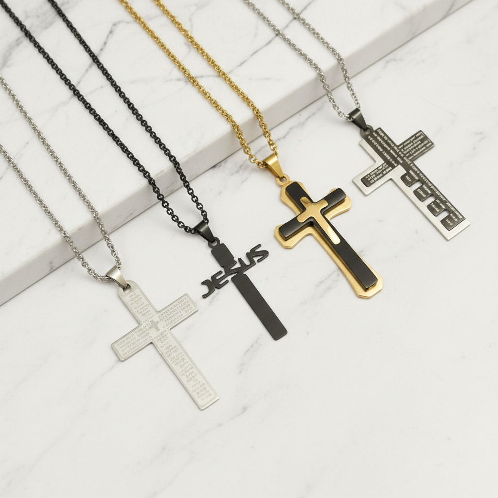 Kalung Salib Wanita / Pria / Unisex Aesthetic Anti Karat