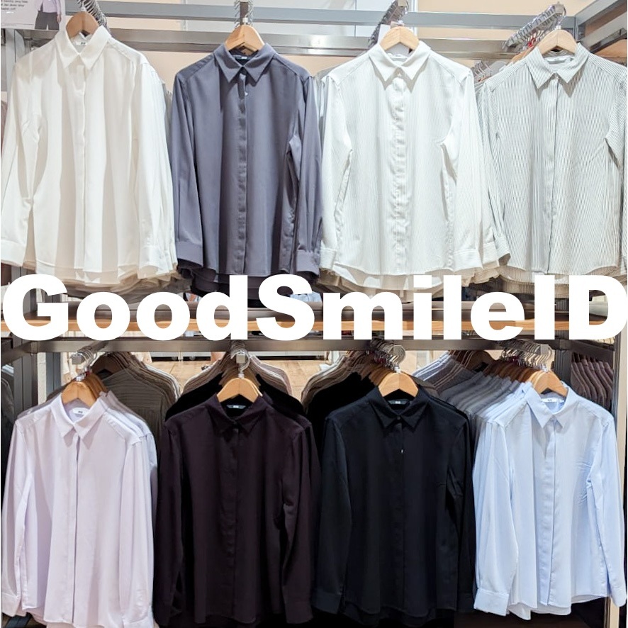 SALE Women Blus Rayon Lengan Panjang Motif Blouse Kemeja Wanita Cewek Atasan Baju UNIQLO