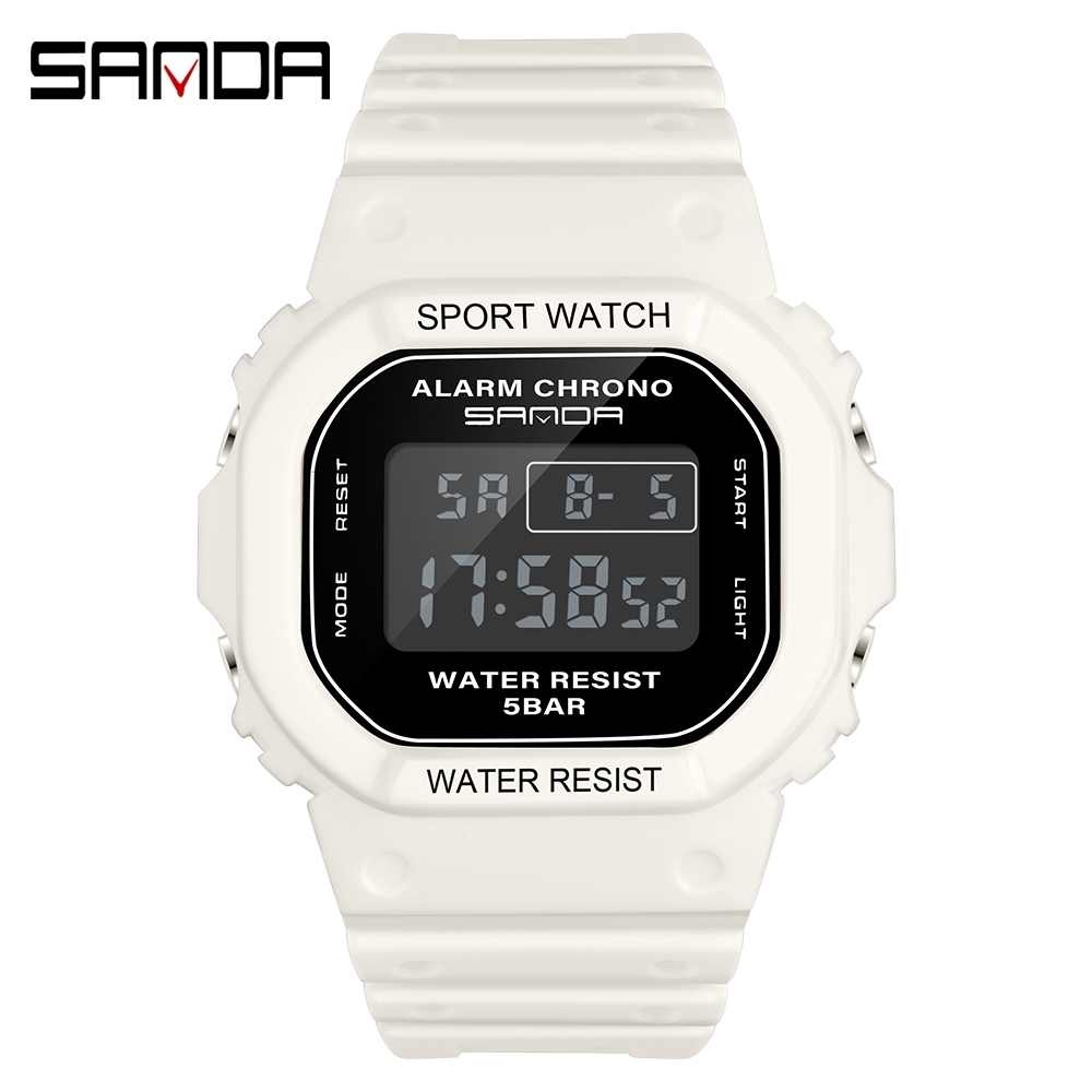SANDA G Style Shock Jam Tangan Elektronik Pria Wanita Fashion Tahan Air Olahraga LED Digital Jam Tan
