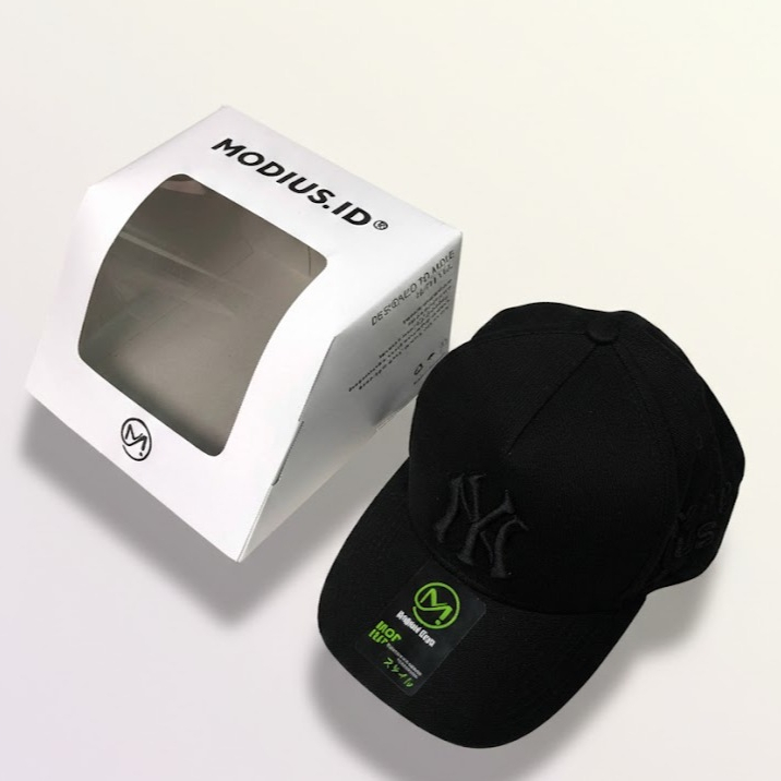 Topi Ny Bordir Black Full Bahan Catun Pria Wanita Topi Orginal Baseball