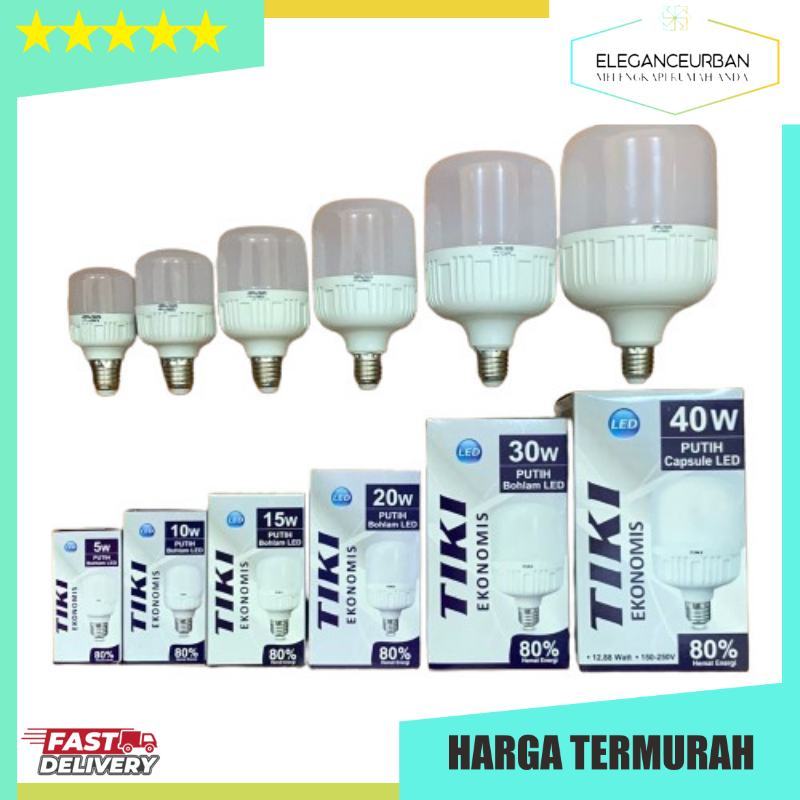 Paket Usaha Tiki Lampu LED Ekonomis Kapsul Capsule Putih 15W 1 slop 10 pcs