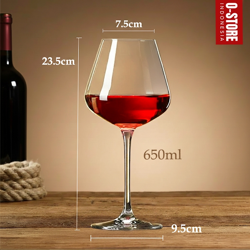 Gelas Wine Kaca Kristal Red Wine Stem Glass Wine Goblet Gelas Anggur Crystal Glass Gelas Koktail Shi