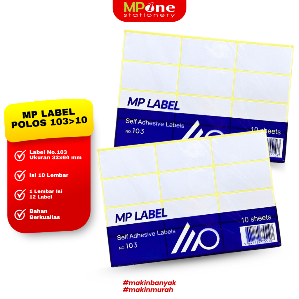 MP Label Undangan No.103>10 / Stiker Label Undangan Polos Isi 10 Lembar MP