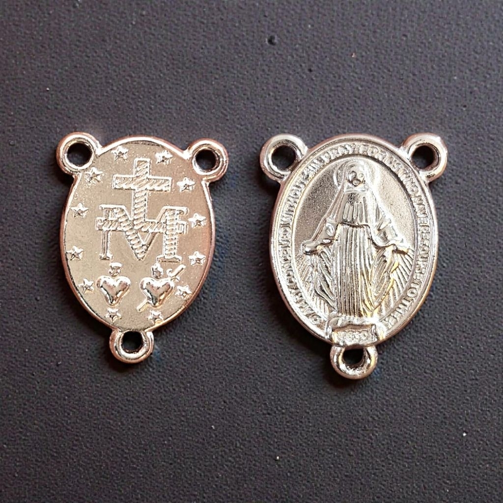 Center Rosario Harces Bunda Maria Medali wasiat 2cm Titanium P36/10