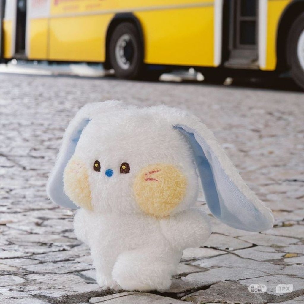 Newjeans Bunini Minini Costume Plush dan Cushion Biru (Hyein) dan Putih (Haerin)