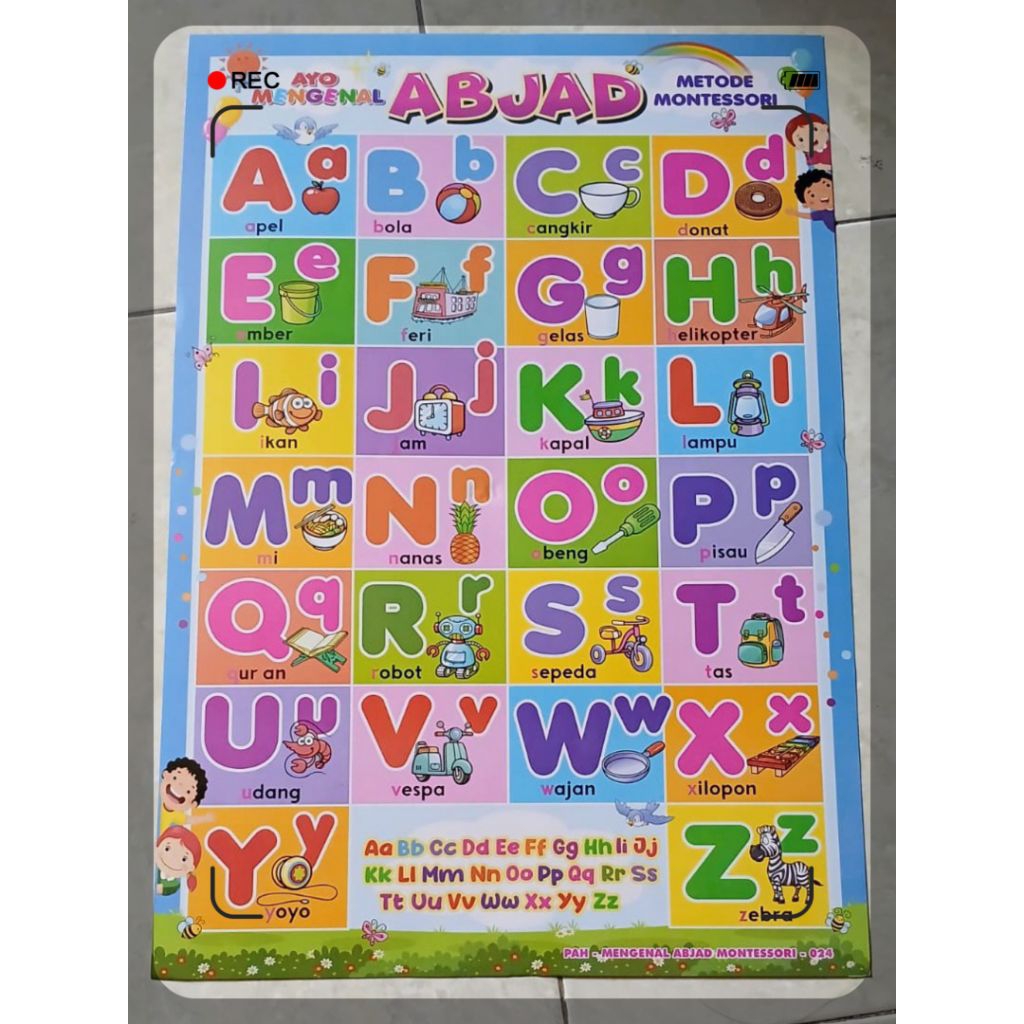 Poster Abjad Metode Montessori