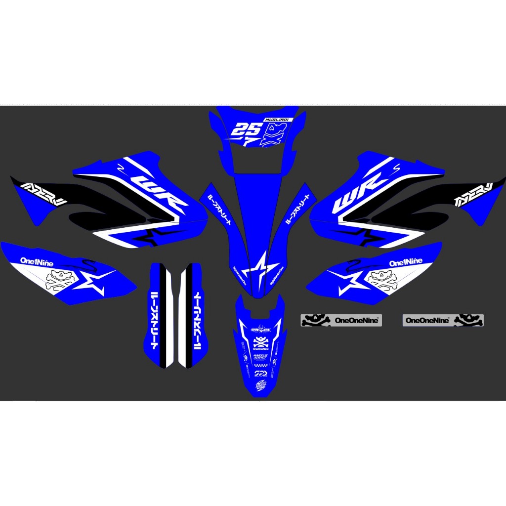 Decal Yamaha WR155 Stiker wr 155 Decal biru hitam supermoto full body custom