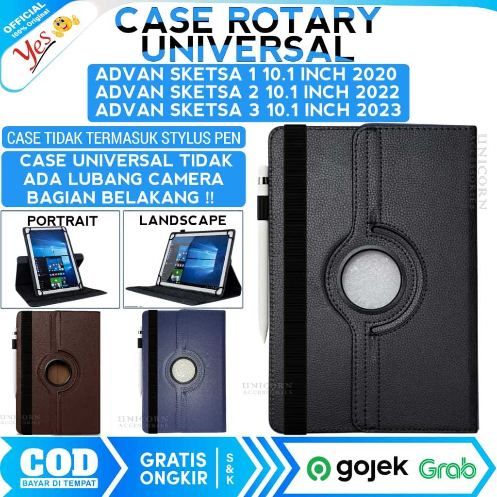 Advan Tab Sketsa 2 / Advan Sketsa 3 / Advan Tab Sketsa 1 / 10.1 inch 2022 2023 / Casing Rotary Flip 