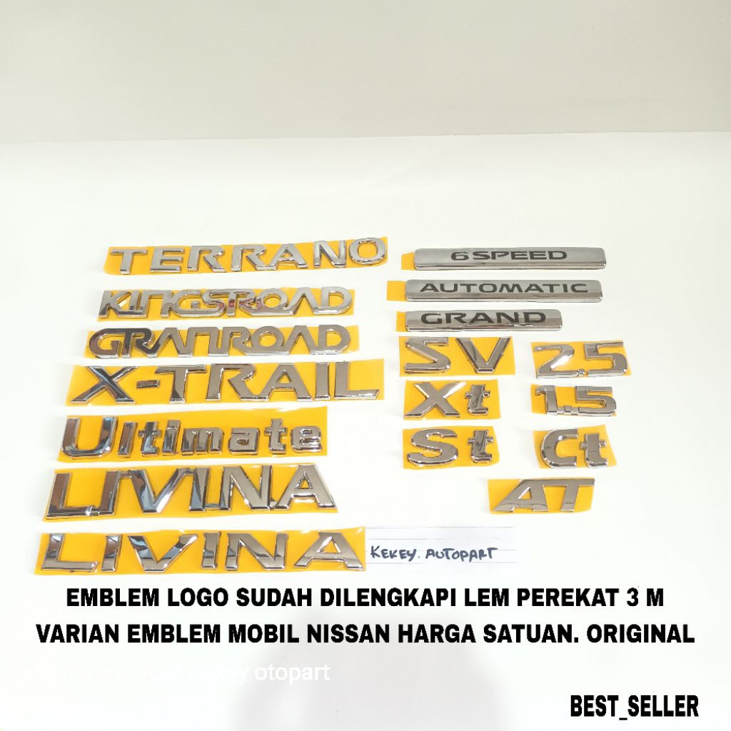 Emblem Logo Tulisan Terrano Kingsroad Granroad Xtrail Ultimate Livina 6Speed Grand SV Xt St Ct AT 2.