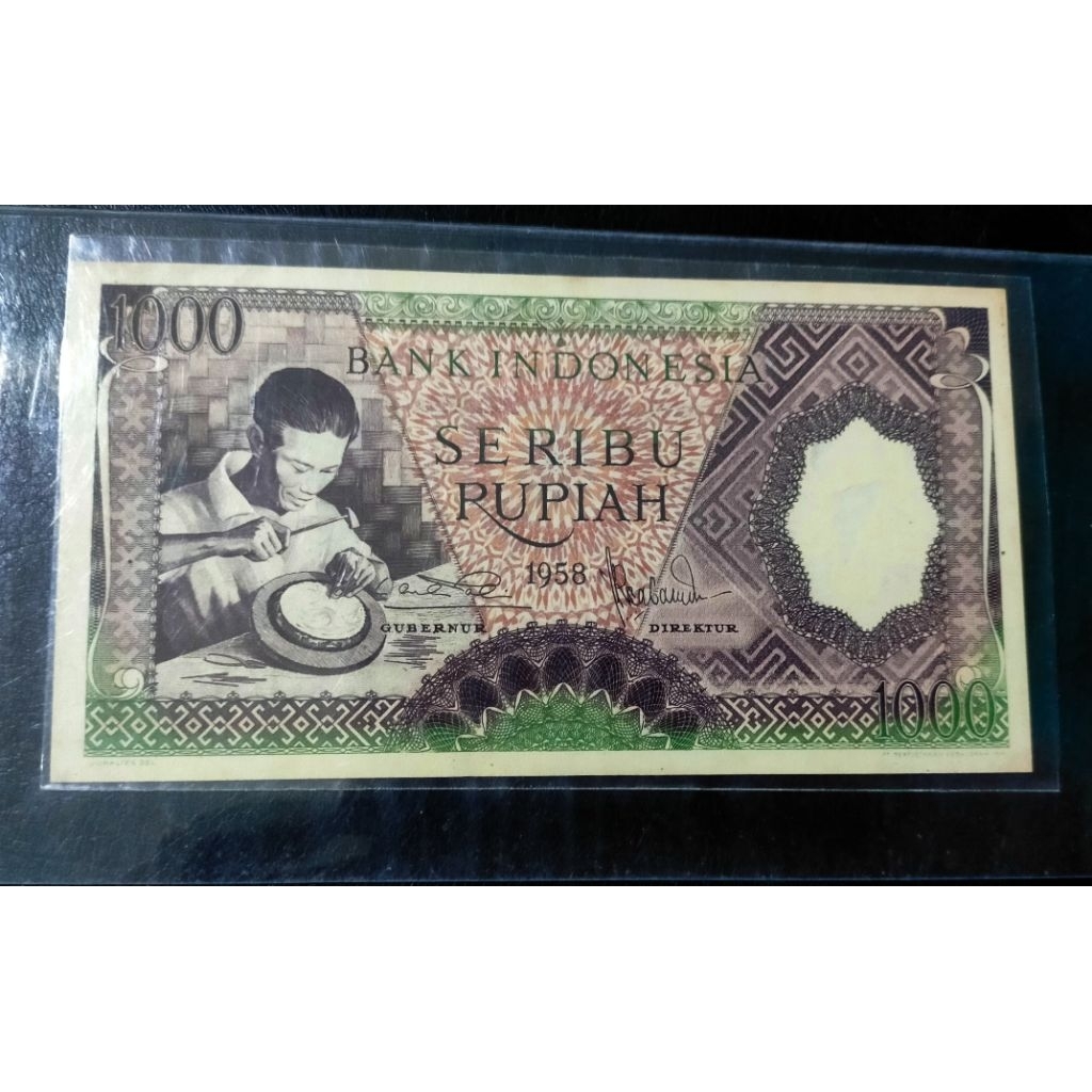 uang 1000 seri pekerja hijau / violet 1958