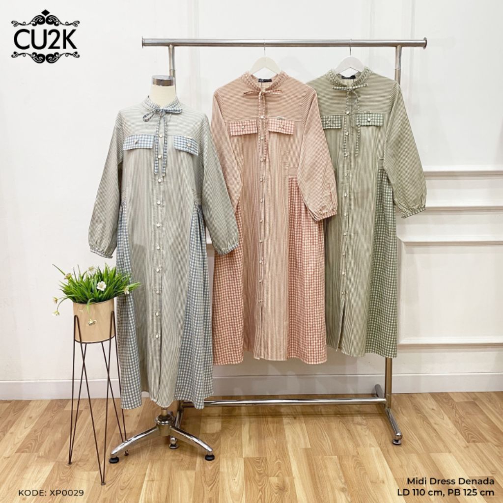 Cu2k Midi dress Irnanda Katun Premium Import Original Cu2k