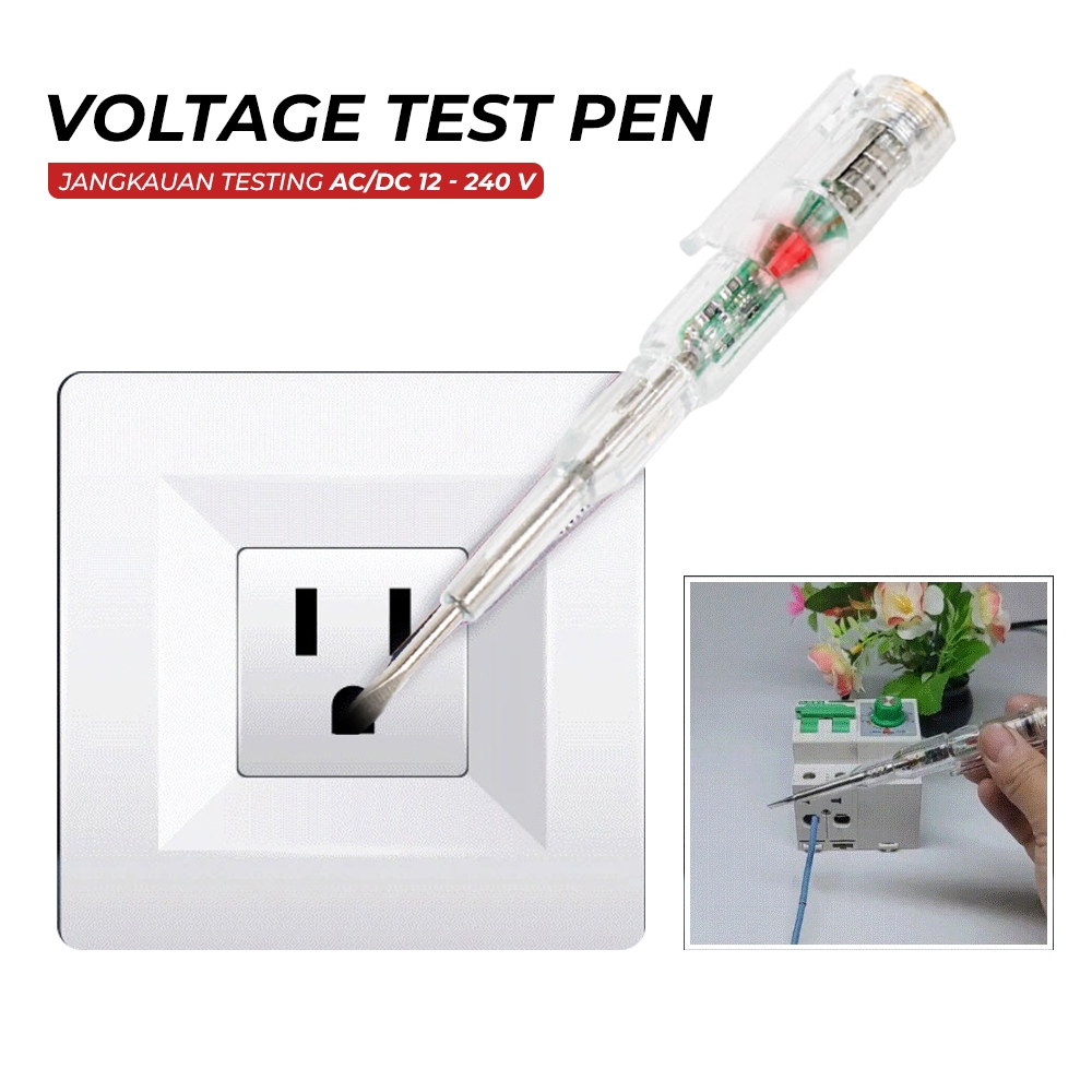 Voltage Test Pen 12 - 240V Volt Obeng Tespen Pendeteksi Aliran Arus Listrik MQ912