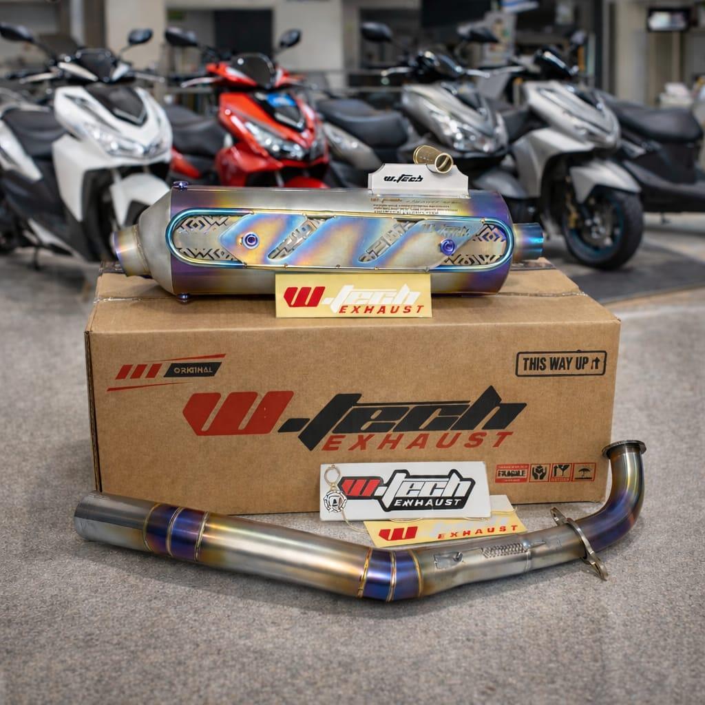 Knalpot W.TECH EXHAUST Kondoman Luster V2 Baut Titanium PNP ALL MATIC VARIO BEAT ADV PCX MIO SCOOPY 