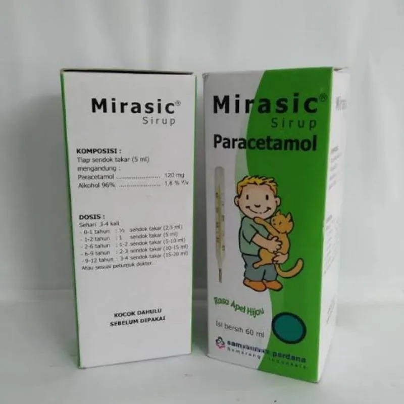 MIRASIC Sirup Paracetamol Obat Demam Sakit Gigi Anak 60ml Dosis Sesuai Usia