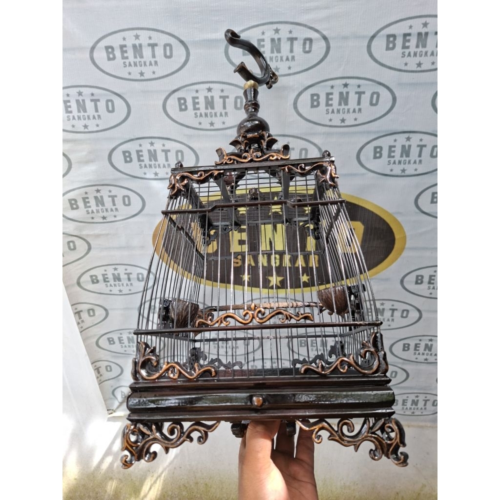 sangkar cungkok jati ukir terbaru