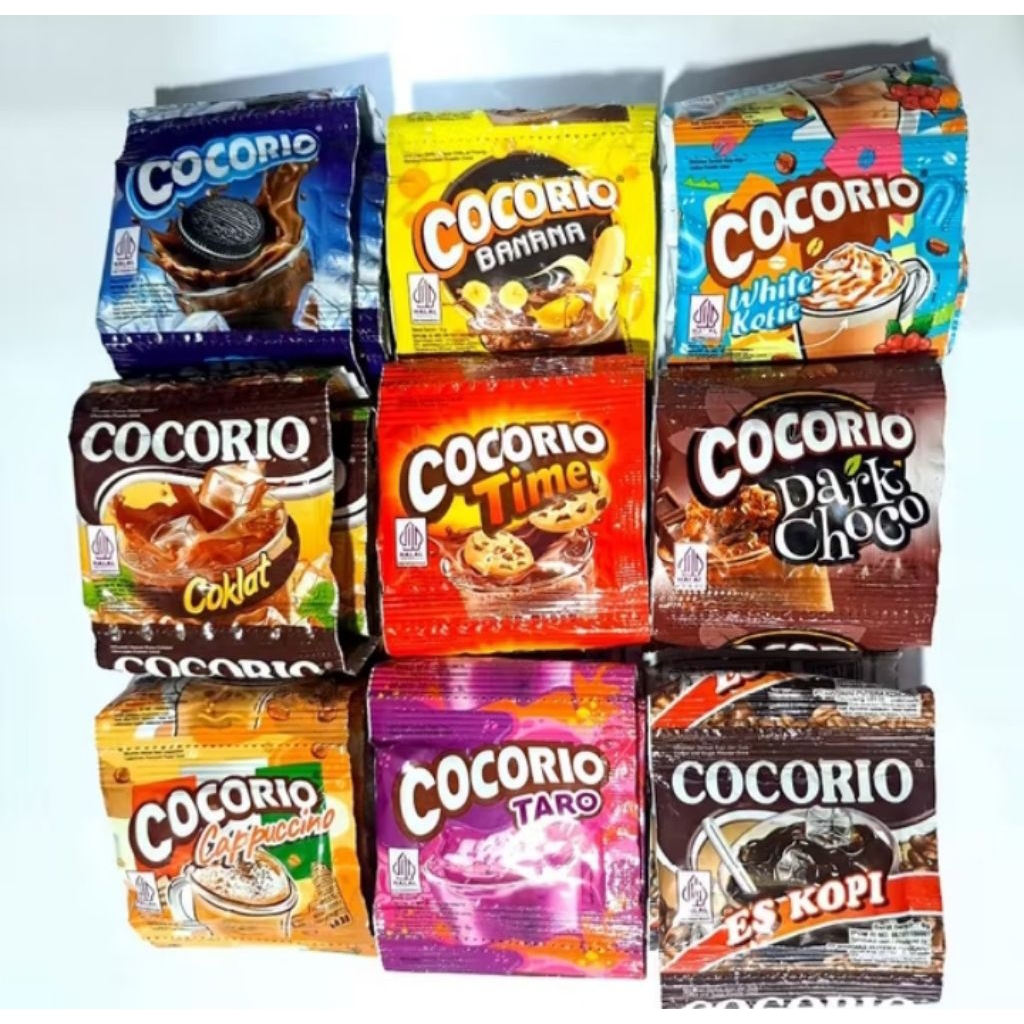 10 Sachet Minuman Serbuk Cocorio Aneka Rasa, Coklat, Taro, Milky Banana