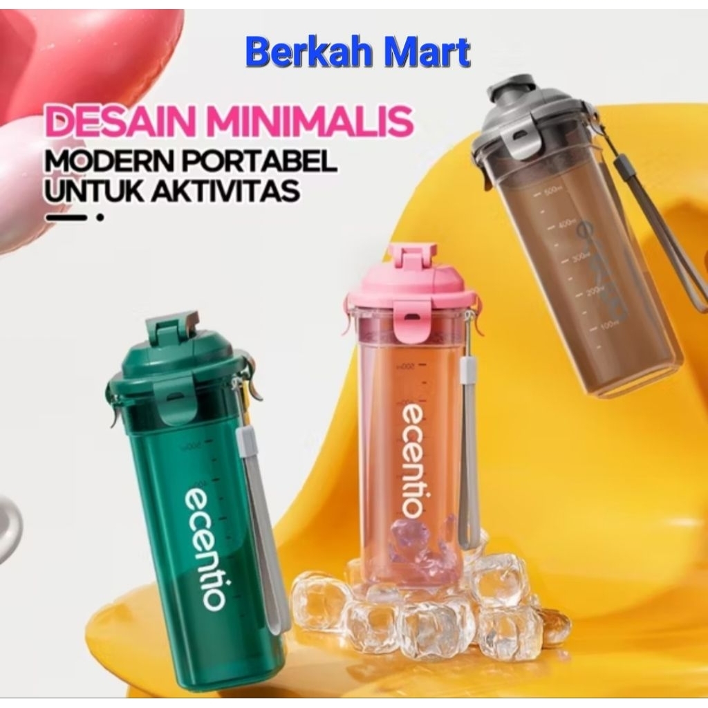 Botol Minum sporty Ecentio 500ml Botol Minum Outdoor Olahraga