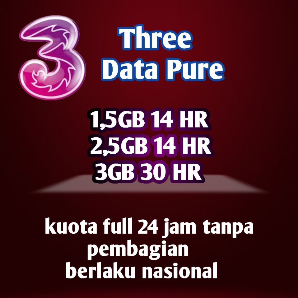Paket Data Tri Pure Full 24 jam