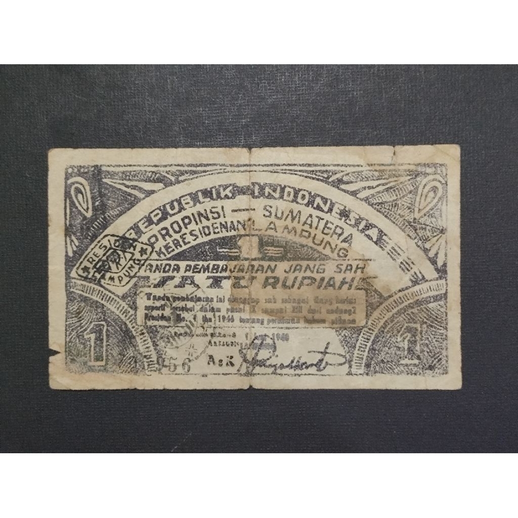 ORIDA Satu Rupiah Lampung Propinsi Sumatera Tahun 1948 Rp 1 Uang Lampung Part4