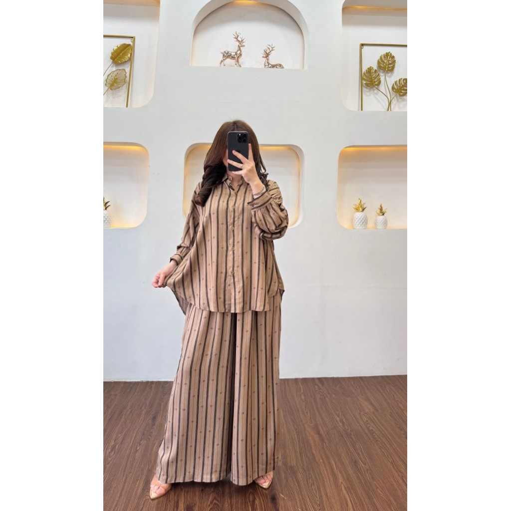 set kulot nika jumbo, setelan kulot viral, setelan kemeja celana kulot jumbo, setelan kulot jumbo ra