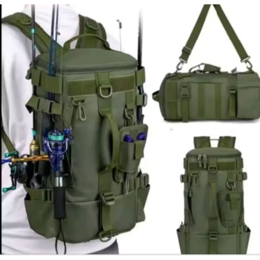 Tas ransel alat pancing tas Pinggang Tactical Army dengan Kantong Botol -
