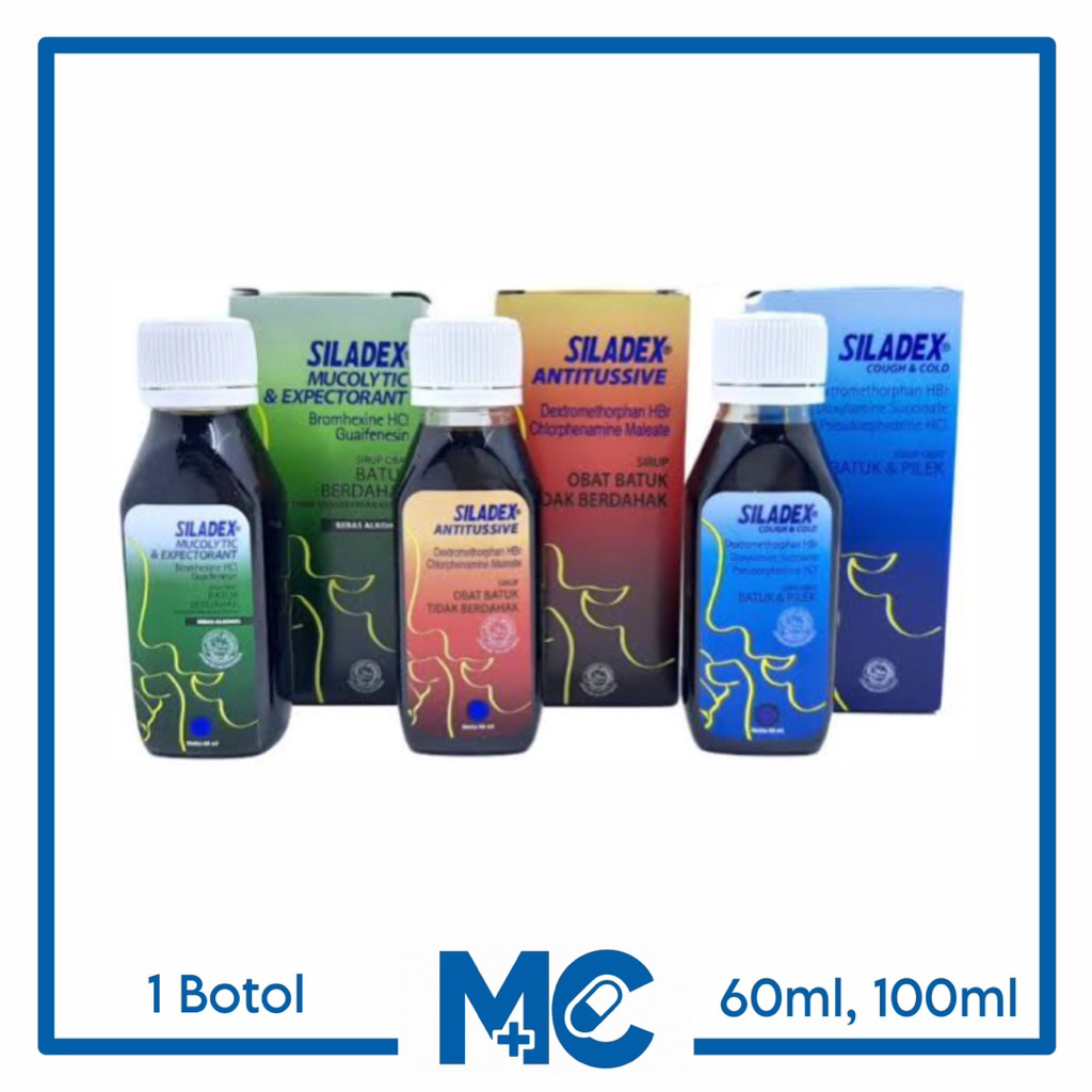 Siladex Batuk Kering, Batuk Berdahak, Batuk & Pilek 60ml & 100ml - Mengatasi Batuk & Pilek