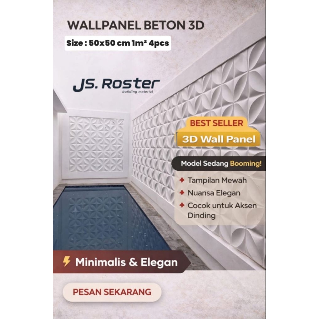 wallpanel beton 3D/wallpanel dinding/dekorasi dinding 3Dwallpanel 3Dpanel beton dekoratifpanel dindi