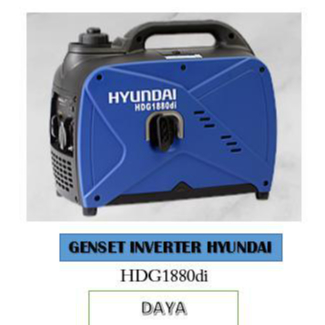 Genset silent inverter Hyundai HDG 1880