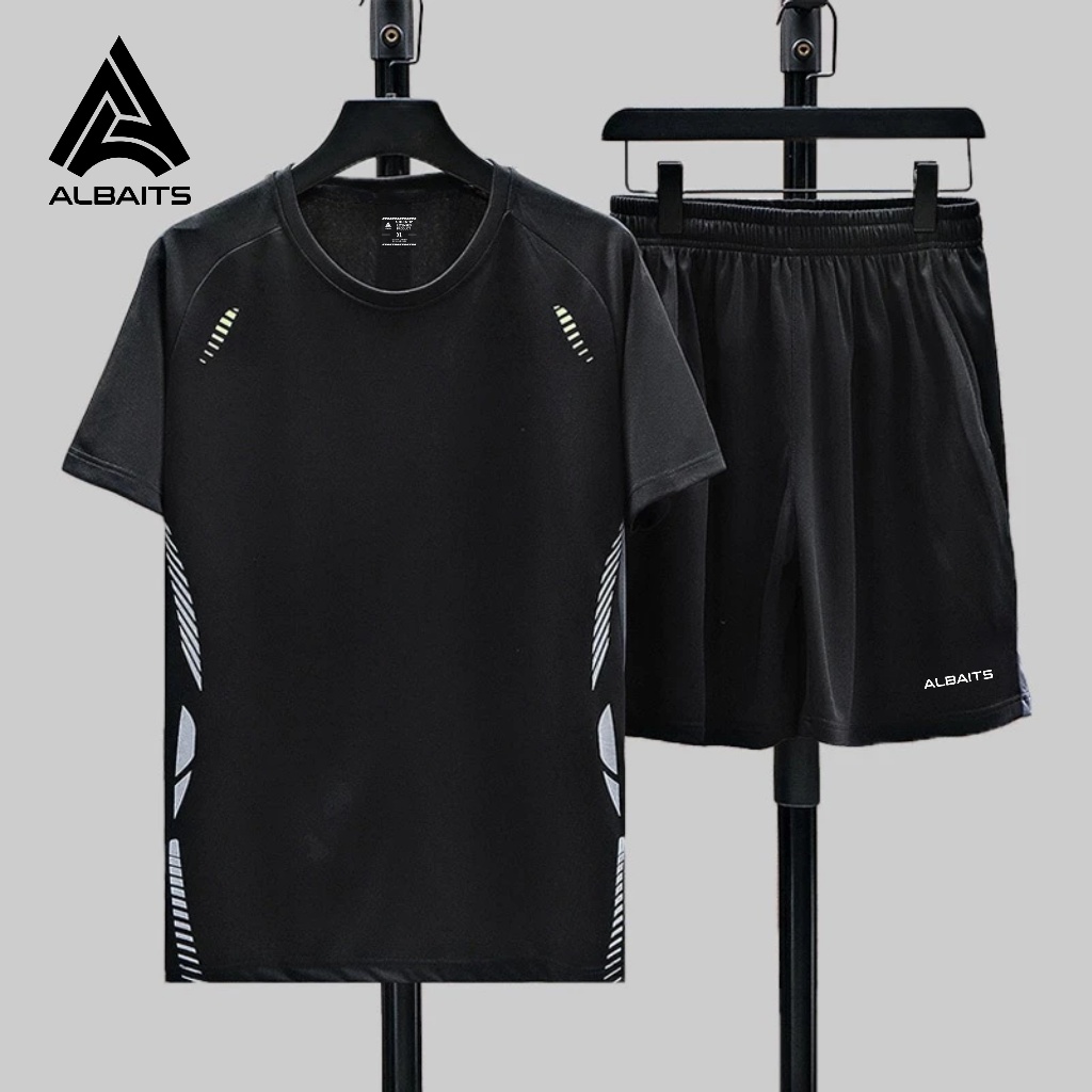ALBAITS baju olahraga pria set/jersey futsal/baju badminton pria original 100%