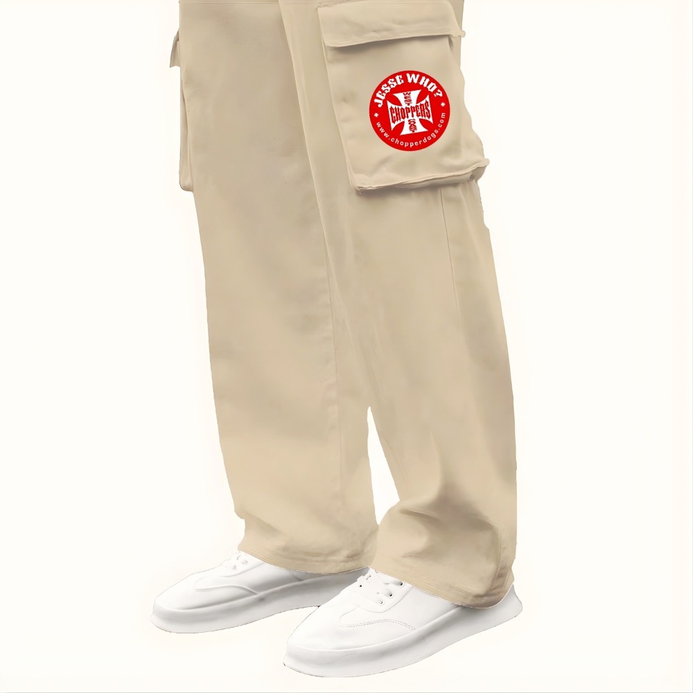 Celana Cargo Panjang Pria Cream Long Pants Cargo Celana Pria Kulot Flecee Lose Pants Pinggang Karet 