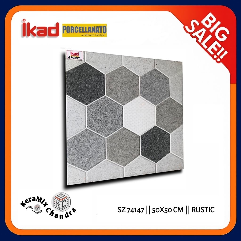 Keramik Kasar Carport IKAD SZ 74147 50x50 KW 1 Grade A || Keramik Taman Kasar Tebal