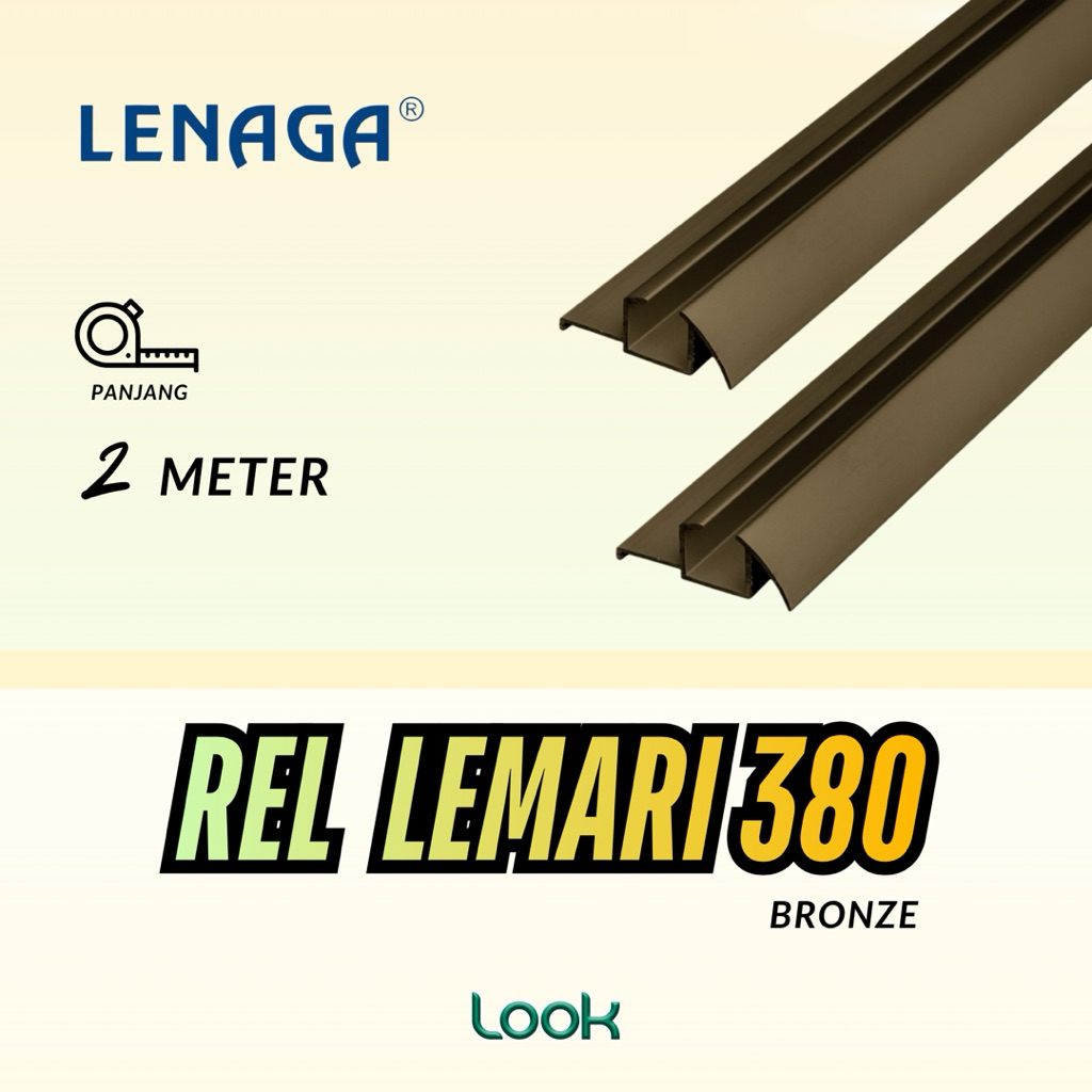 (2METER) Rel Lemari / Rel Timbul SD - 380 Pintu Lemari Geser Sliding Panjang 2METER POTONG 2