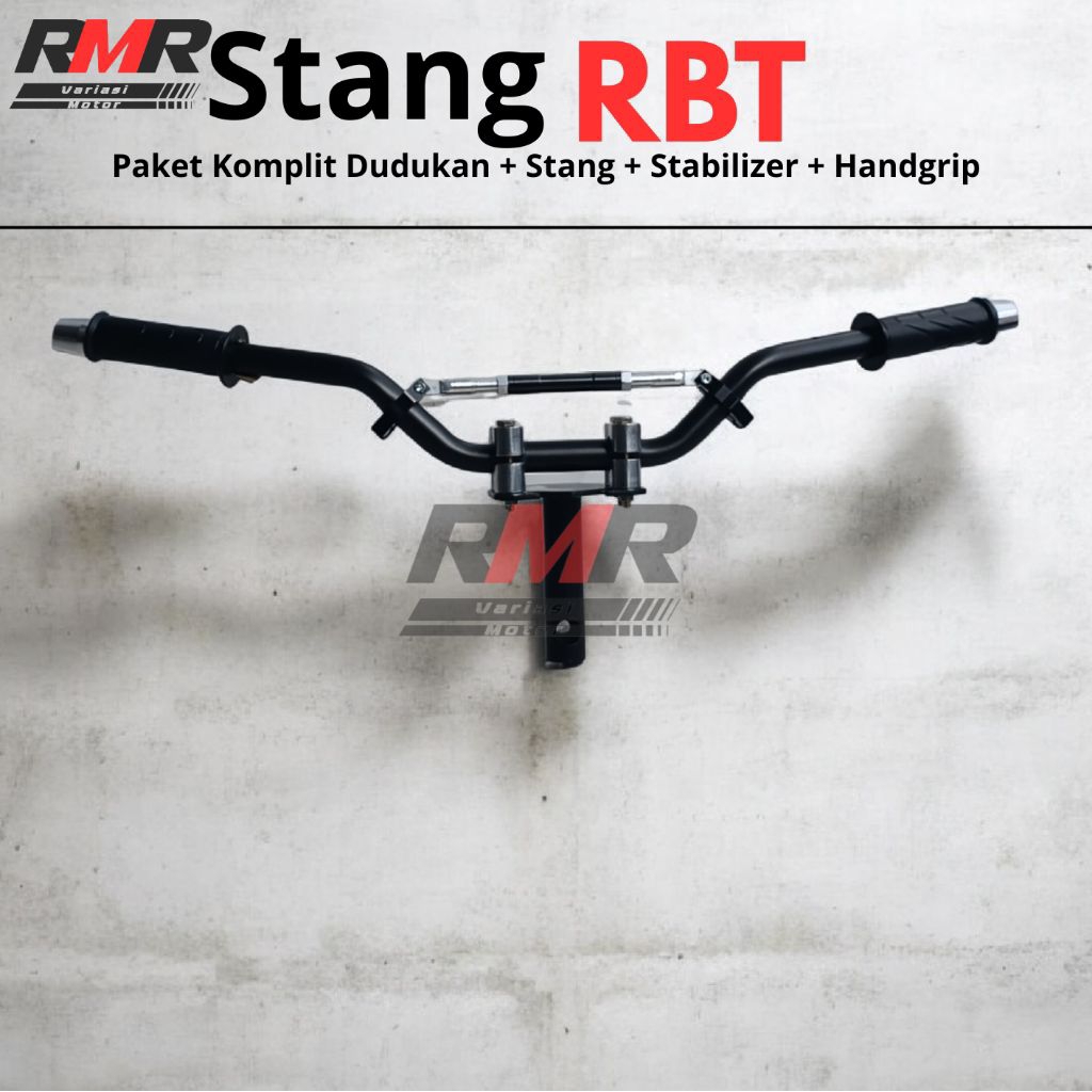 Stang Daytona Hitam Medium + Raiser + Stabilizer Universal Semua Motor