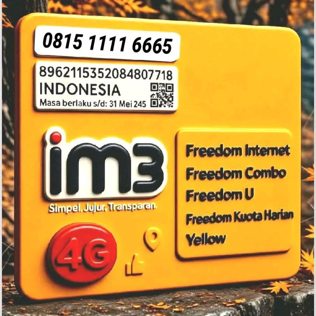 nomor cantik Indosat im3 dobel tripel kwartet 1111 6665  ribuan simpel hoky