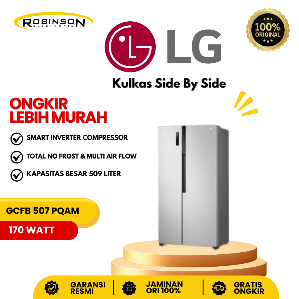 Kulkas LG Side By Side GCFB 507 PQAM 500L