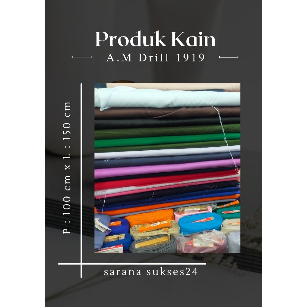 BAHAN AMERICAN DRILL ORIGINAL 1919/KAIN DRILL AMERIKA 100cm