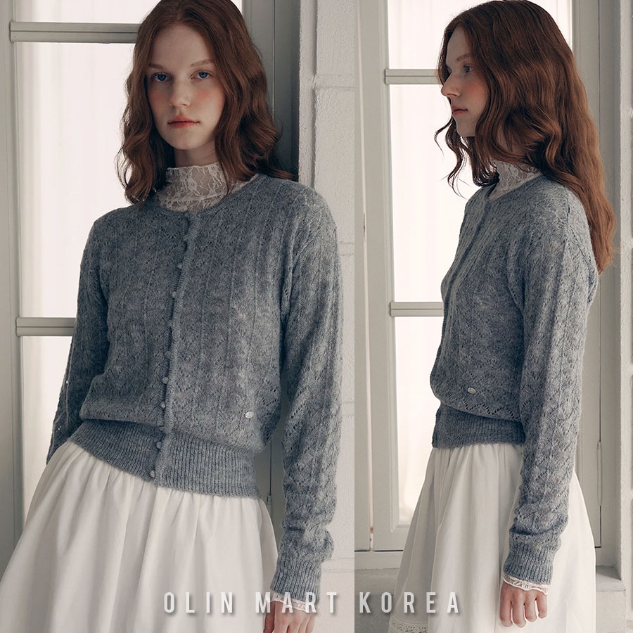 ROLAROLA SKASHI BUTTON CARDIGAN GRAY